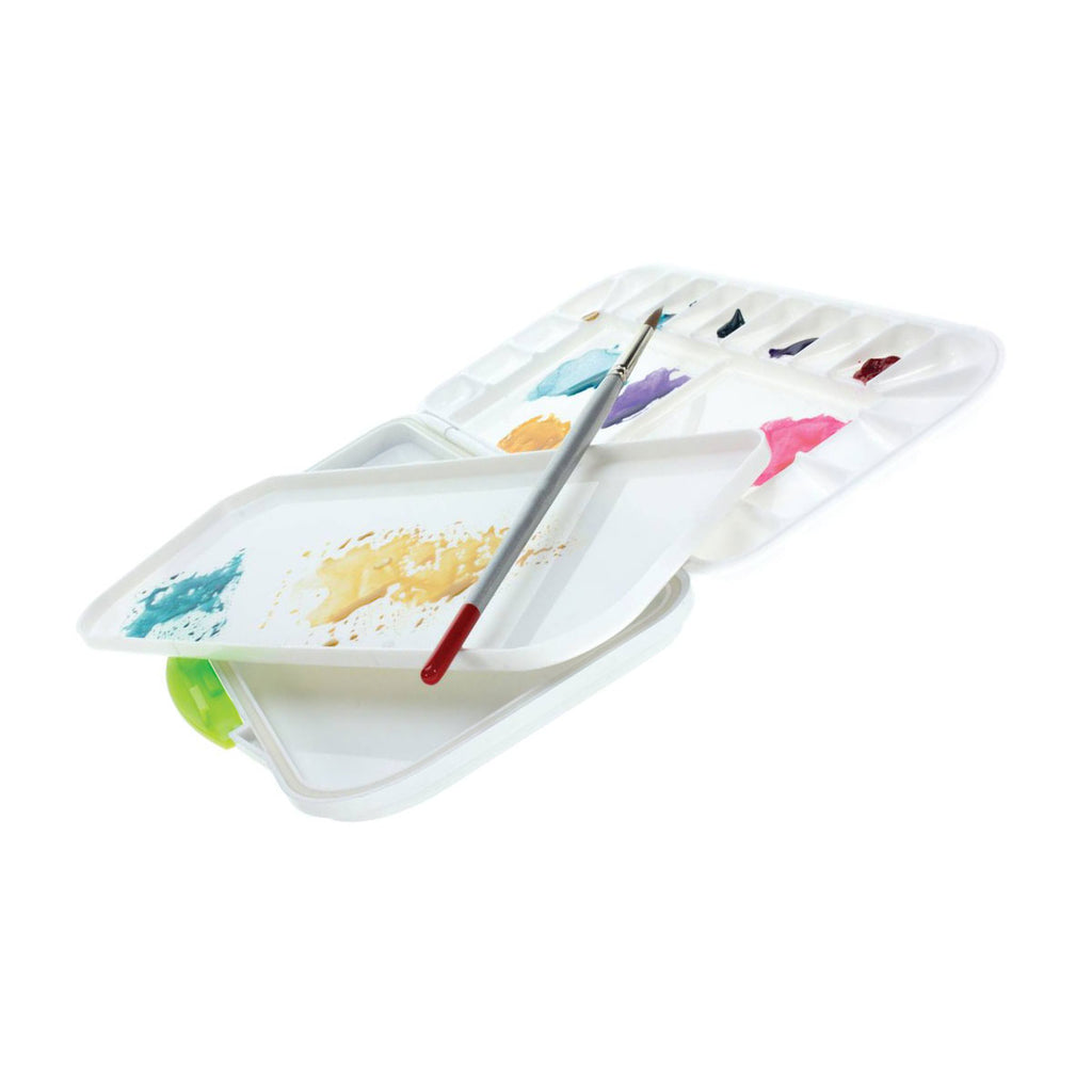 Artist Paint Palette Tray Holder Shape Painting Palettes Holes for Watercolor Oil Drawing Set Small White
